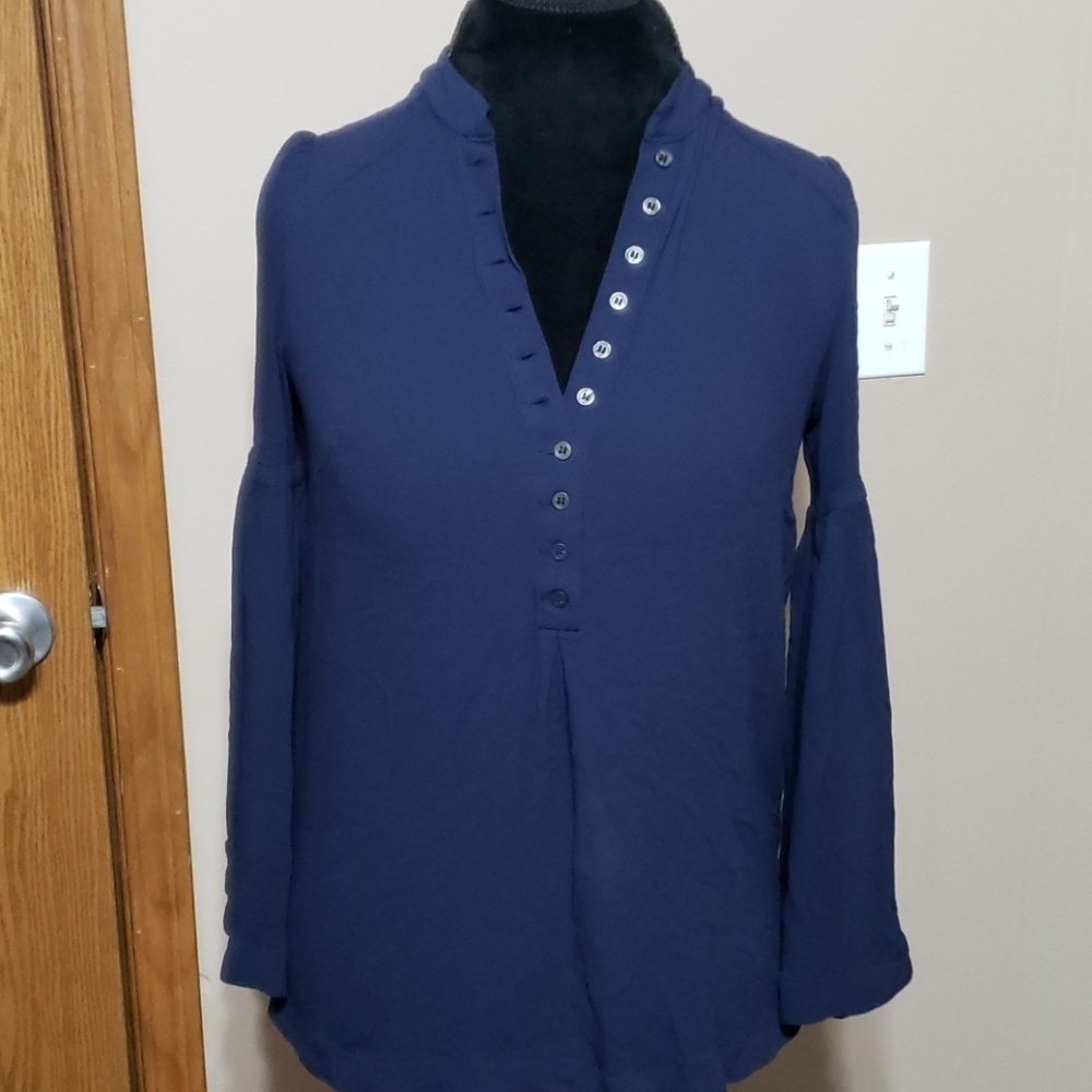 Free people button down light bell sleeve top